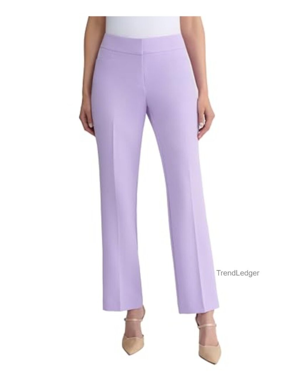 Kasper Petite Stretch Crepe Trouser Pant - Mid Rise Straight